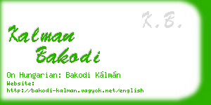kalman bakodi business card